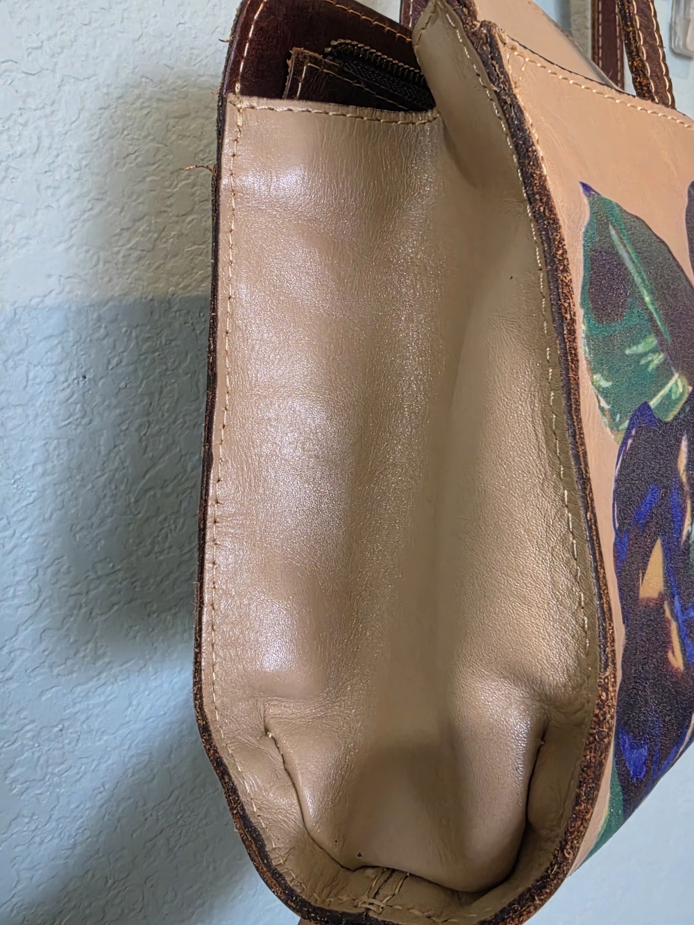Patricia Nash Toscano Winter Bloom Leather Tote Bag Brown Floral Purse Handbag - Picture 4 of 12